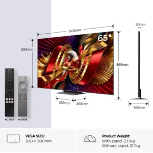 TCL SQD MiniLED/144Hz/Local dimming 1000+/3000nit 65C8L